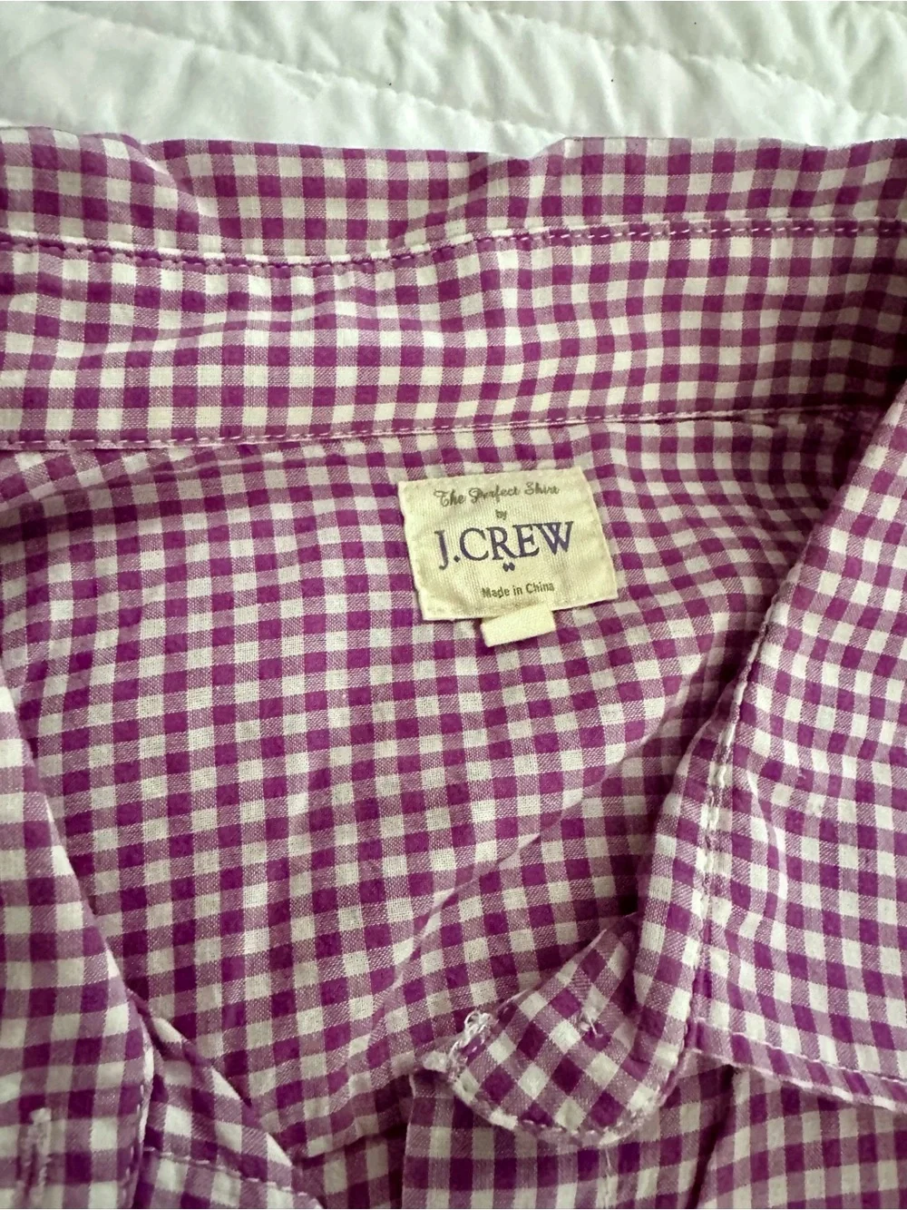 Like New J Crew Women’s Size Small Purple and White Checked Button Down Shirt
